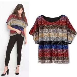 GAP Women's Crazy Sequin Stripe Kimono Top Style 213282 Small/Medium